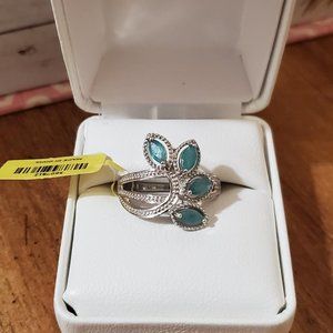 AA Grandidierite ring in Platinum over Sterling